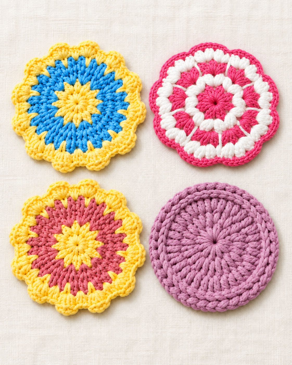 Mixed Flower Coasters Set