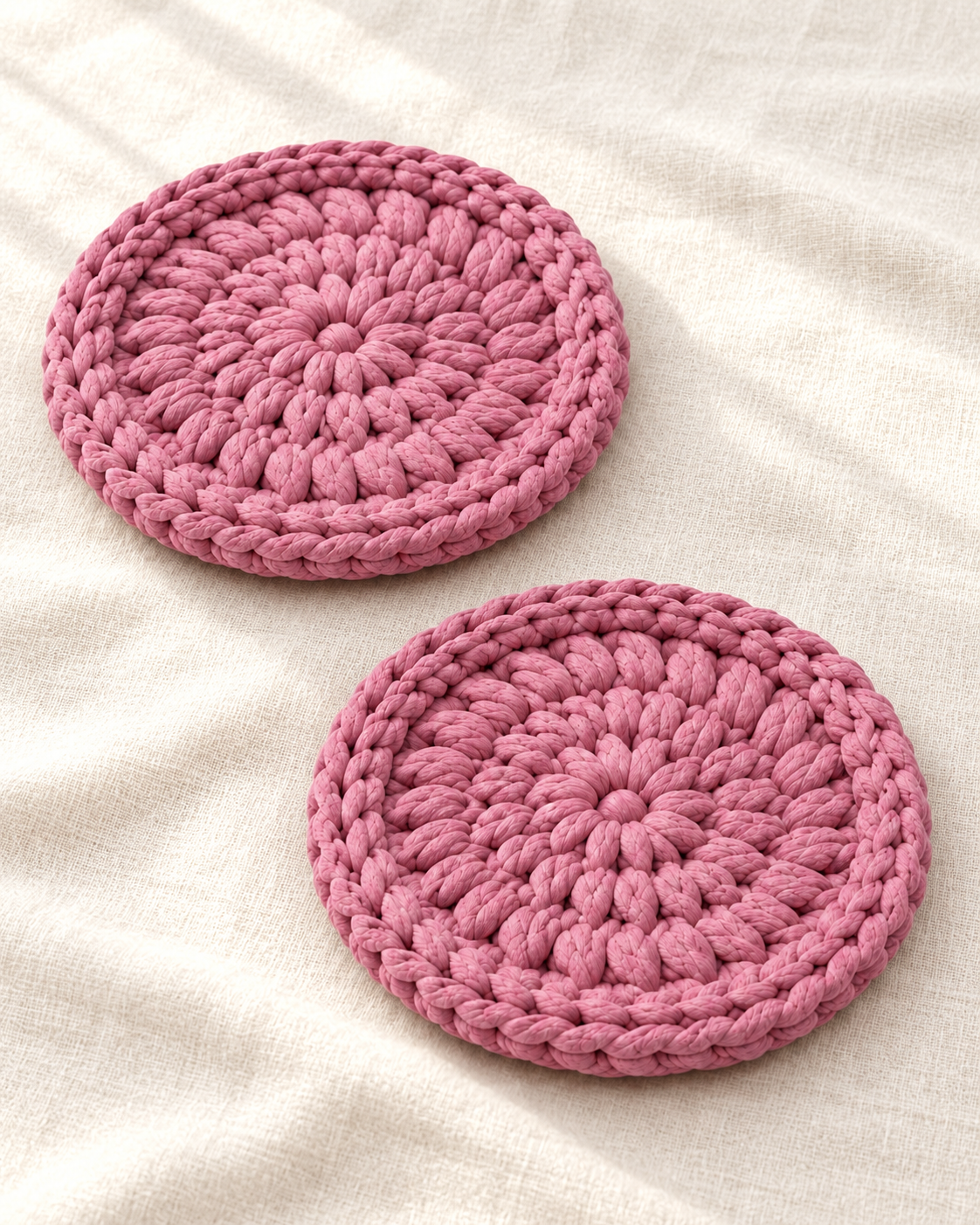 Solid Pink Textured Coasters